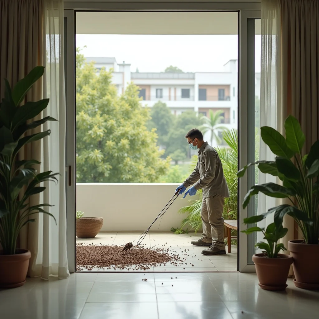 Fogging preparation by pest-control team
